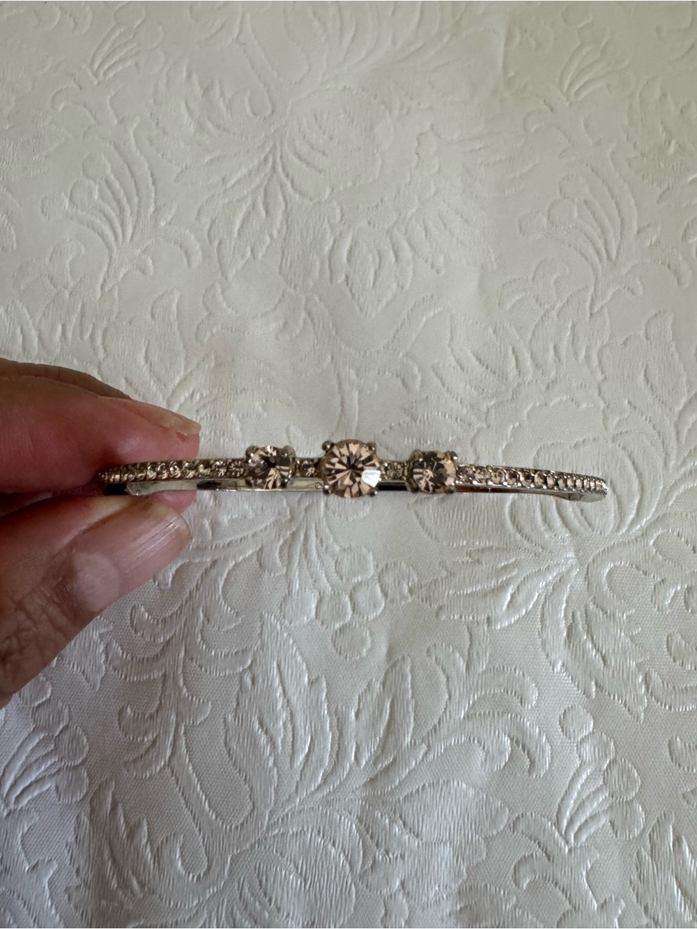 Givenchy Triple-Stone Crystal Thin Bangle Bracelet